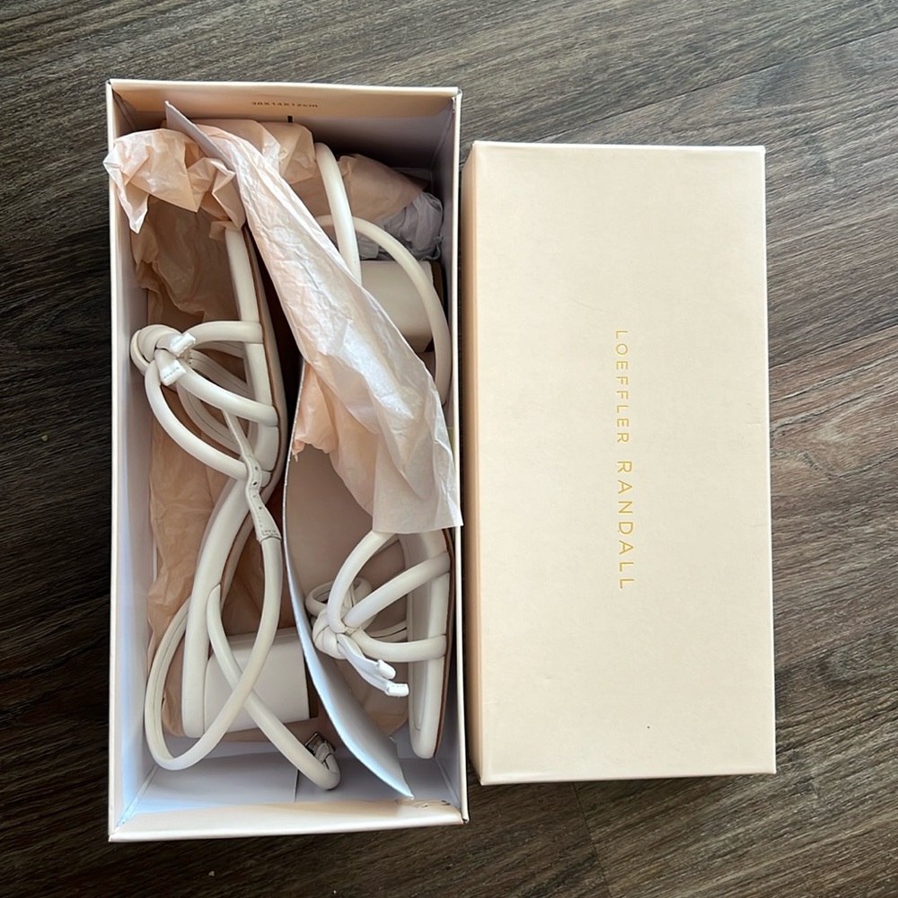 Loeffler Randall Mikel Sandals, White, Size 7